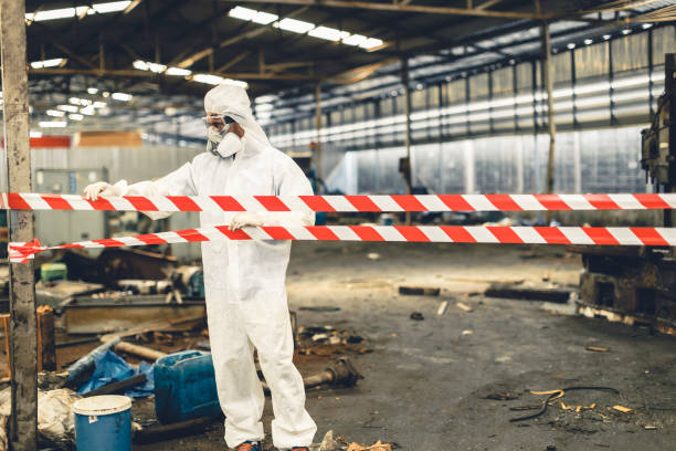 Professional Sewage Cleanup technician working in Parsippany, NJ